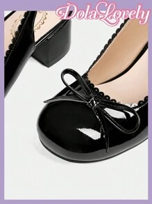 Dola Lovely Elegant Bowknot French Mary Jane High Heels Spring Shoes Spring Break Easter