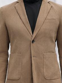 Manfinity Mode 男士纯色单排扣西装外套和裤子，秋季商务休闲装