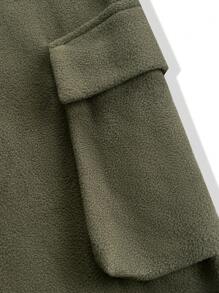 Manfinity Homme Men's Loose, Casual, Straight, Plush Trousers, Autumn And Winter Clothing Suitable For Daily Commuting