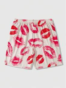 ROMWE MEN Street Life 男士唇印网眼短裤，情人节情侣款，春夏款