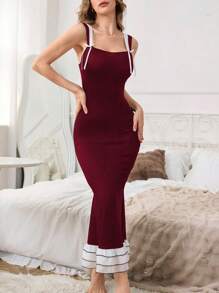 Snug Zone 优雅迷人的女士休闲家居服 - 酒紅色 - 查看 5