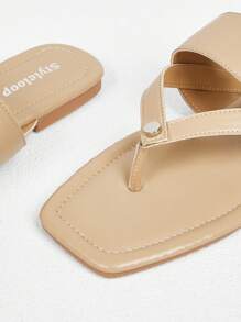 Styleloop Sandalias planas casuales para mujer, adecuadas para uso diario y vacaciones - Marrón - Ver 4