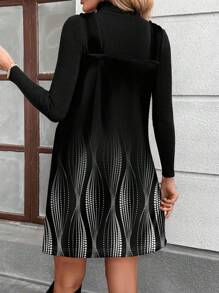 SHEIN LUNE Plus Size Casual Minimalist Thick Strap Graphic Print Sundress