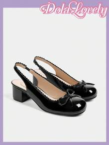 Dola Lovely Elegant Bowknot French Mary Jane High Heels Spring Shoes Spring Break Easter