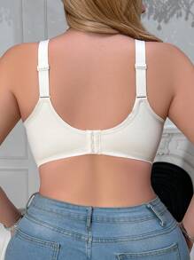 Sujetador de mujer de talla grande de unicolor, de moda simple y casual para uso diario