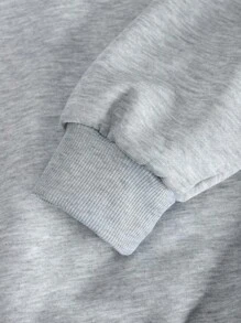 Slaydiva Casual Star Letter Barcode Graphic Drawstring Hooded Loose Fit Fleece Sweatshirt For Women, Autumn/Winter