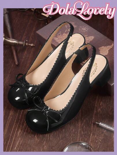 Dola Lovely Elegant Bowknot French Mary Jane High Heels Spring Shoes Spring Break Easter For Christmas