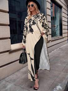 SOLERSUN Women's Winter Elegant New Year's Party Valentine's Day Ball Christmas French Bohemian Floral Positioning Printed Long Sleeve Asymmetric Hem Casual Commuting Old Money Style Casual Fall Thanksgiving Back To School Teachers Blouse - Black - View 3