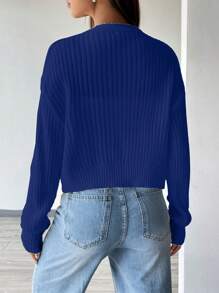 Flirla Fashion Versatile Cardigan, Solid Color Minimalist Casual Everyday Wear