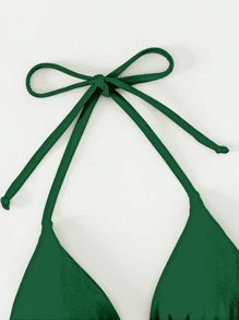 SHEIN Swim Top bikini halter unicolor triángulo