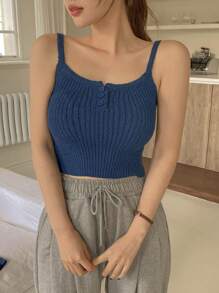 DAZY 2pcs/Set Women Camisole And Cardigan Sweater Set Fall - Blue - View 6