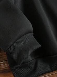 Flirla Plus Size Devil And Angel Wings Warm Chunky Women's Hooded Sweatshirt Graduation, Teachers For Women, Back To School Pullover Fall Winter Autumn - Black - View 6