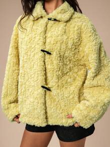 Forever 21 Áo khoác lông mịn cho nữ - Màu vàng - Xem 7