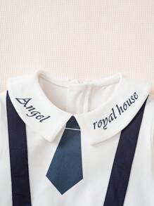 SHEIN 男宝宝时尚一周岁生日长袖连体衣