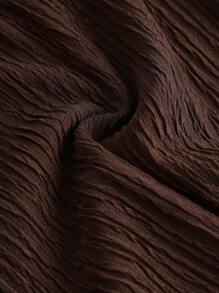 SHEIN Girlism 少女春夏装，春季纯棕色/针织纹理面料不对称下摆T恤/适合春夏季穿着，聚会 - 棕色 - 查看 4