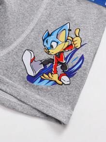 4pcs Young Boy Walking Full Print Soft Briefs Underwear Set - Multicolor - View 3