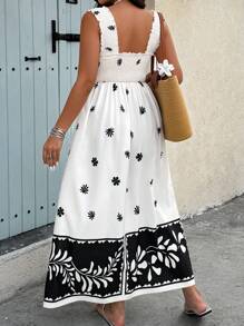 SHEIN Clasi Váy du lịch dệt họa tiết hoa Boho cỡ lớn cho nữ, mùa hè - Nhiều màu - Xem 2