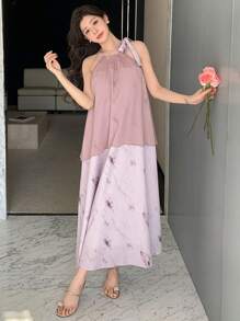 DAZY Women's Dress With Mesh Panels & Tie-Dye Print Sundress,Casual Women Dresses