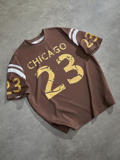 Forever 21 Mäns rundhalsad kortärmad brevtryckt Casual T-shirt