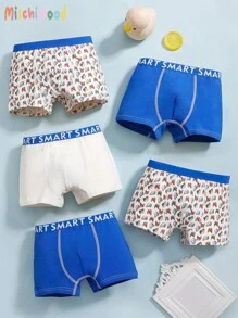 5 件装男童弹力腰带柔软三角裤内衣套装，适合所有季节 - 彩色 - 查看 2