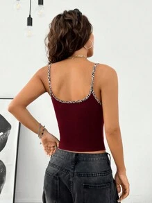 Coolane Women's Leopard Print Billiards 8 Print Design Pattern Short Summer Hot Girl Fashion Versatile Top Tank Top, Everyday Wear