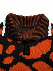 VaVaBold Sexy Body-Fitting Colored Jacquard Milk Pattern V-Neck Hand-Knitted Vest - Multicolor - View 4