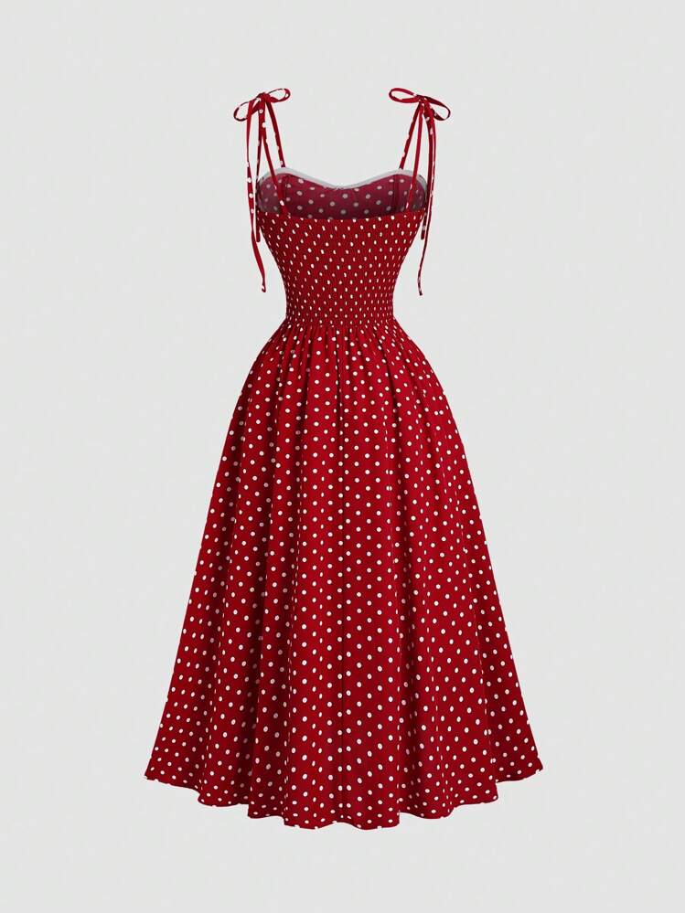 red polka dot 60s dress 60s Style Mod A-line Red Black White Polka Dot Handmade Dress Size Small