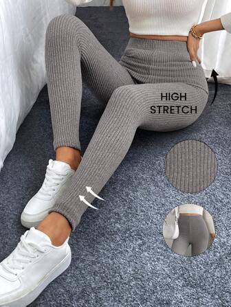 SHEIN LUNE Women  High Waist Leggings, Casual Bottoms Four Seasons