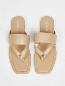 Styleloop Sandalias planas casuales para mujer, adecuadas para uso diario y vacaciones - Marrón - Ver 5