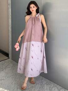 DAZY Women's Dress With Mesh Panels & Tie-Dye Print Sundress,Casual Women Dresses