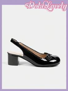 Dola Lovely Elegant Bowknot French Mary Jane High Heels Spring Shoes Spring Break Easter