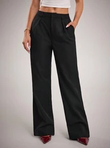 Forever 21 Fall&Winter Women Black Straight Leg /Low Rise/Fitted/Y2k Clothes/New Years/Summer Women Clothes/Business Casual Woman/Vacation/Holiday/Basic/Going Out/ Pants