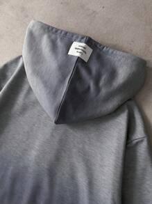 Manfinity EMRG Men's Casual Letter Printed Gradient Color Hoodie - Grey - View 3