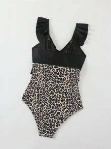 Swim Lushoire Summer Women's Sexy V-Neck Printed Textured Fabric Backless One-Piece Swimsuit, Beachwear