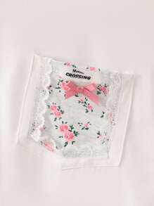 Zestaw 2 szt. dla nastolatek, jednolity kolor, kołnierzyk z guzikami, kieszenie z koronki, nadruk kwiatowy, długi rękaw, piżama, odzież rekreacyjna