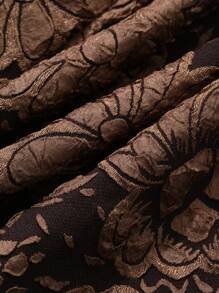 FRIFUL 女士纹理面料A字裙，休闲时尚，适合日常穿着 - 鏽棕色 - 查看 3