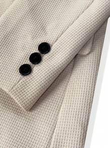 Manfinity Mode Men's Autumn/Winter Lapel Neck Long Sleeve Colorblock Business Casual Blazer