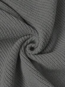 SHEIN LUNE Cardigan tricoté casual ample en style séquins à nœud papillon mélangé, dans une ambiance de Noël européenne et américaine. Automne/Hiver - Gris - Voir 3
