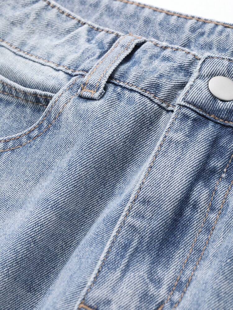 Women's Loose Fit Wide Leg Pockets Casual Jeans, Versatile