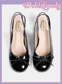 Dola Lovely Elegant Bowknot French Mary Jane High Heels Spring Shoes Spring Break Easter