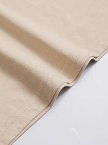 INAWLY 女士气球心形奶牛 LOVE 图案常规圆领短袖情人节 T 恤 - 卡其色 - 查看 3