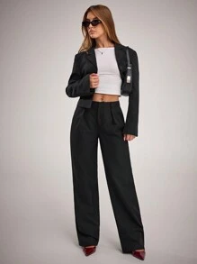 Forever 21 Fall&Winter Women Black Straight Leg /Low Rise/Fitted/Y2k Clothes/New Years/Summer Women Clothes/Business Casual Woman/Vacation/Holiday/Basic/Going Out/ Pants