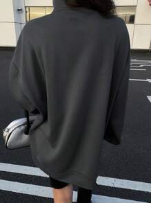 DAZY Women's Loose Collared Pullover Sweatshirt With Small Embroidered Graphic,Fall Clothes