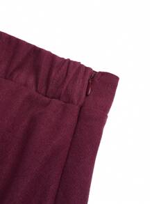 SHEIN LUNE Plus Size Women Elegant Snap Button A-Line Skirt