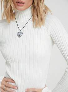 Easelle 女士高领长款修身针织毛衣连衣裙，秋冬 - 杏色 - 查看 6