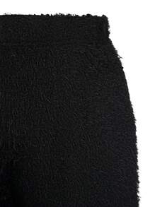 SHEIN LUNE Plus Size Women Casual Solid Color Straight Leg Warm Pants For Winter - Black - View 4