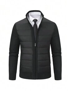 Manfinity Homme Men's Autumn/Winter Long Sleeve Cardigans, Knit Sweaters - Black - View 3