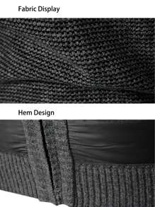 Manfinity Homme Men's Autumn/Winter Long Sleeve Cardigans, Knit Sweaters - Black - View 5