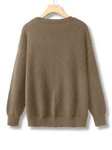 SHEIN Clasi Jersey de mujer de talla grande, elegante con decoración de lazo y bordado de perlas