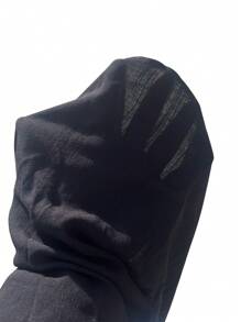 Manfinity Homme 宽松男士纯色休闲半扣衬衫 - 黑色 - 查看 6